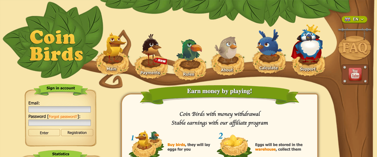 Coin Birds - online farm with money withdrawal
